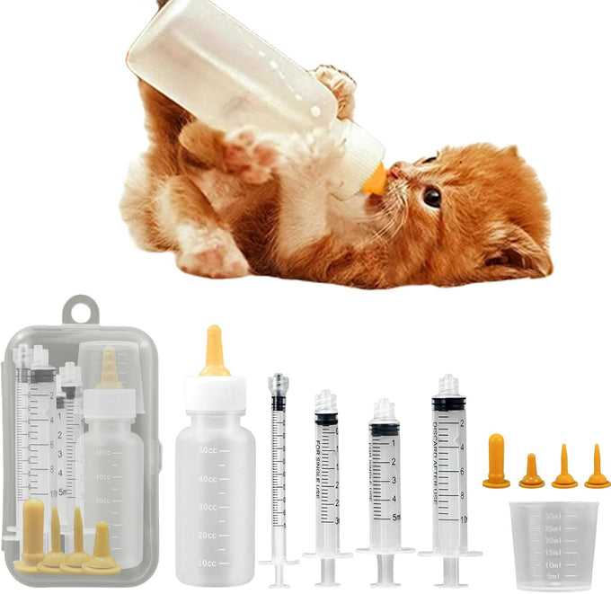 pet feeding syringe with silicone nipple 5ml and 10ml syringes for newborn kittens puppies and small animals