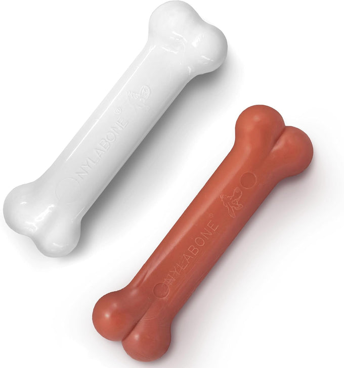 Nylabone Original Bone Power Chew Toy for Large Dogs, Durable 2-Pack, Chicken Flavor, Basted Blast, Up to 50 lbs