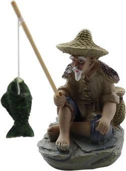 LQ Industrial mini vintage resin mudman figurine statue for fish tank bonsai decoration