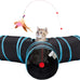 Tempcore 3-way collapsible cat tunnel for indoor cats, kittens, and small pets with peek hole and ball toy