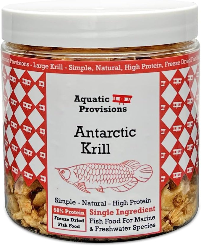 Antarctic Krill Fish Food - 1 oz, 100% Natural, High Protein, Freeze Dried for Freshwater and Marine Aquarium Fish