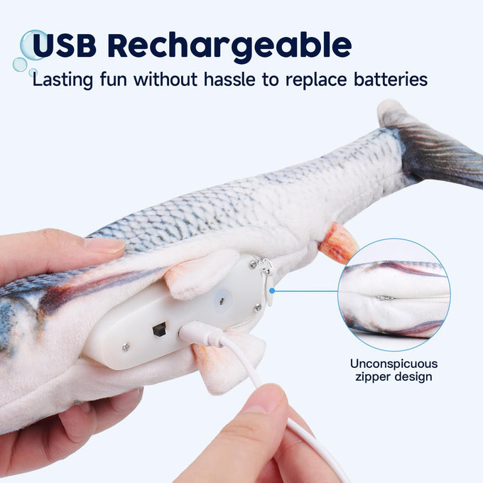 potaroma cat toys flopping fish with catnip automatic motion sensor 10.5 inches