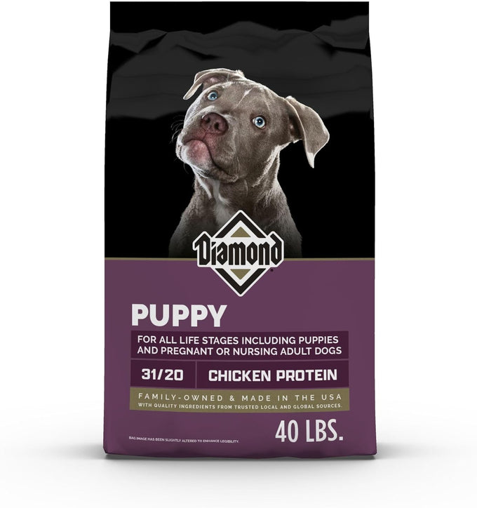 Diamond Puppy Dry Dog Food 31/20, 40lb Bag, All Life Stages, USA Made