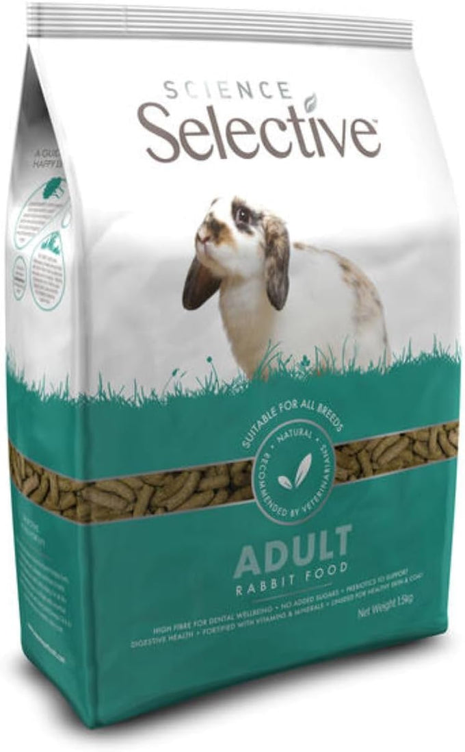 Supreme Petfoods Science Selective Adult Rabbit Food 1.5kg Hay-Free Formula Suitable for Rabbits