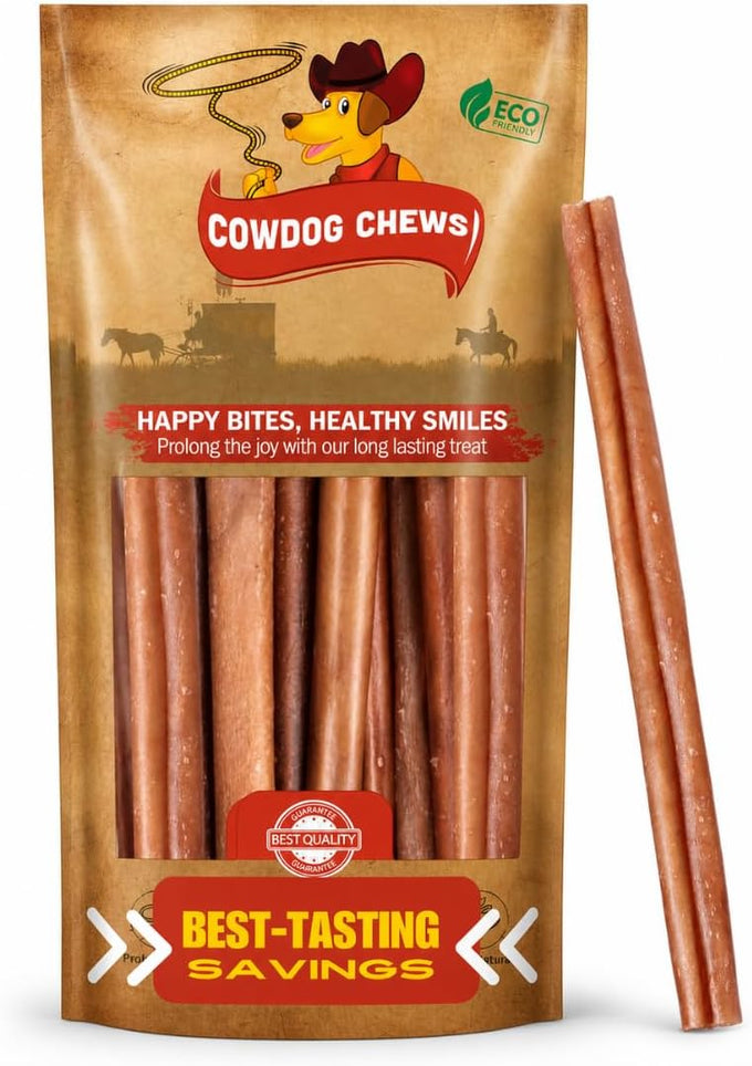 Cowdog Chews 9-12 inch odour-free, fully digestible beef collagen chews for all dog breeds (10 count)