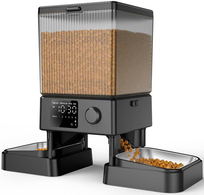 oneisall Automatic Cat Feeder for 2 Cats with 20 Cups/5L Capacity and Timed Feeding