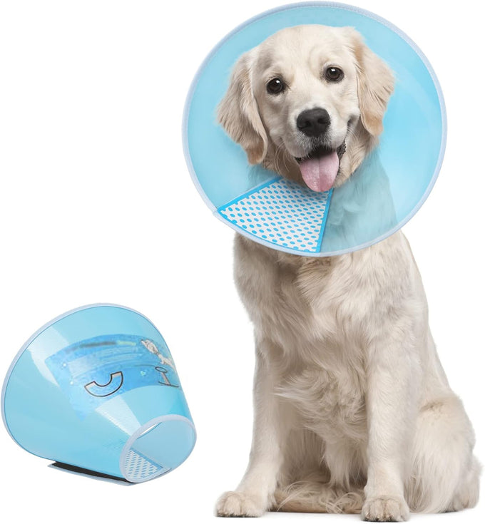 Supet adjustable dog cone collar for large medium small dogs, comfortable pet recovery, Elizabethan neck collar