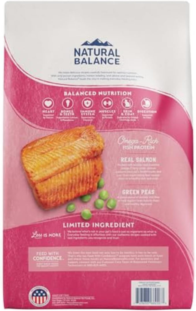 Natural Balance Limited Ingredient Adult Grain-Free Dry Cat Food - Balanced Nutrition - Soy-Free, Corn-Free Limited Ingredient Formula - 10 lb - Salmon & Green Pea Recipe