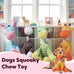 Orange indestructible plush dog toy for aggressive chewers small medium large dogs squeaky teething toy