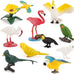 10-piece plastic parrot model toys, flamingo bird figurine collectibles, kid-friendly educational playset