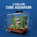 Tetra 3-gallon cube-shaped aquarium kit with pedestal base, LED light, and filter for small tropical fish