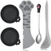 5-piece pet food supply set for dogs and cats with can opener and spoons in pink