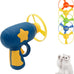 Andiker Cat Fetch Toy, blue, interactive kitten flying disc launcher with 5 colorful propellers for training and chasing