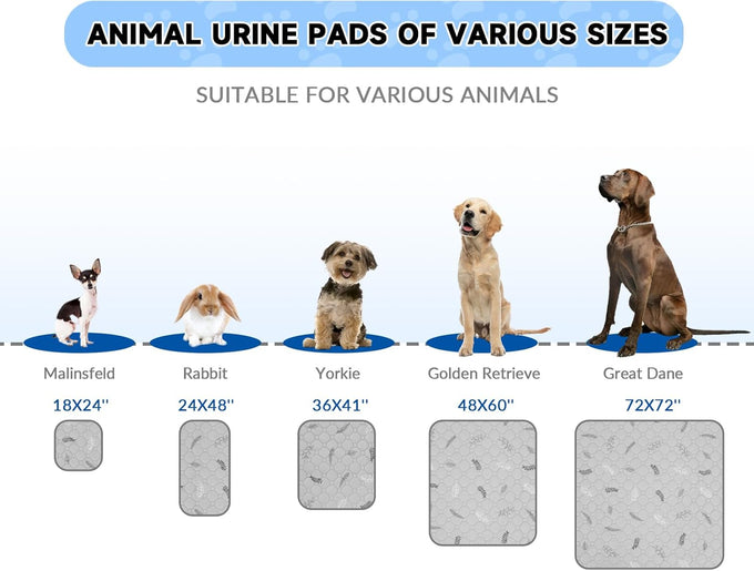 Sunheir Washable Pee Pads for Dogs, Grey, 2 packs, Heavy Absorbency, Waterproof, Non-Slip, Reusable, Potty Training