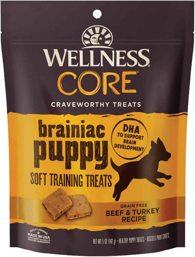 Wellness CORE Tiny Trainers Natural Grain-Free Dog Treats, Turkey and Pomegranate Recipe, 6 oz Bag, Bite-Sized Soft Rewards for All Breeds
