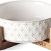 Le Tauci Acacia Wood Stand Dog Bowl Set with 1.5-Cup Ceramic Bowls for Small Dogs and Cats, Non-Slip Base