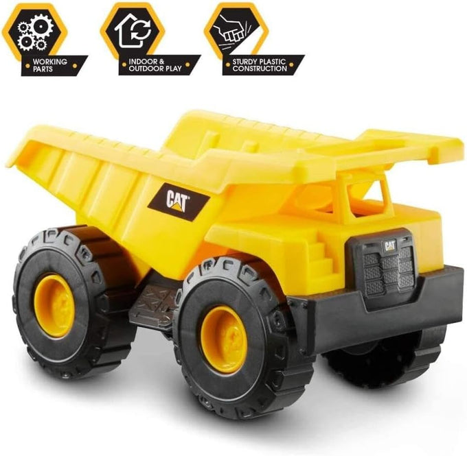 cat construction toys 10" dump truck heavy-duty plastic working tilting bed toddler & kids