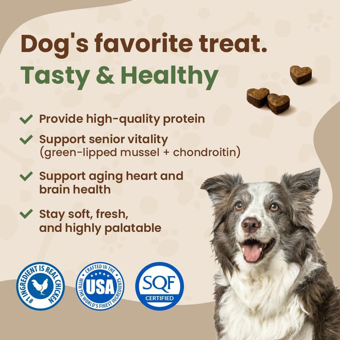 Get Naked Senior Health Soft Dog Treats with Real Chicken for Toothless Dogs