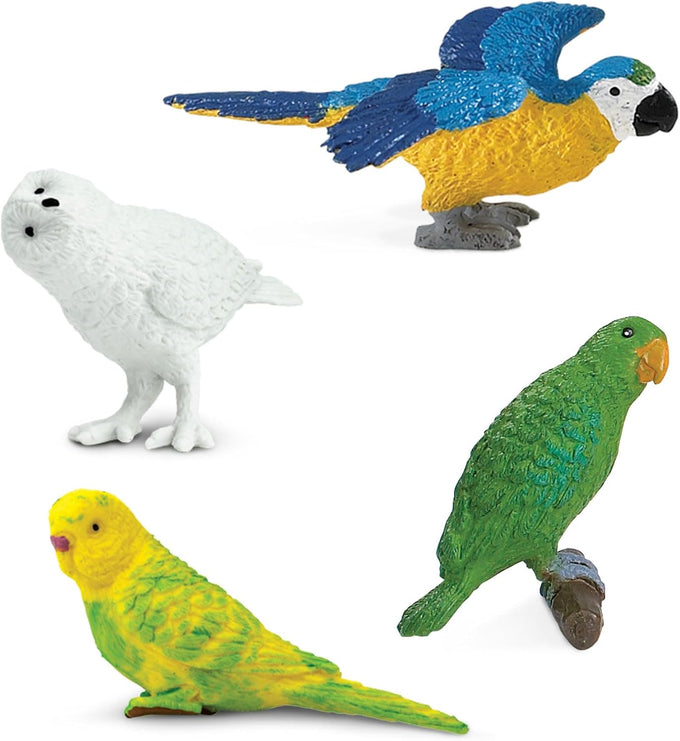 safari ltd exotic birds toob 10 figurines parakeet quetzal macaw hummingbird educational toy for kids
