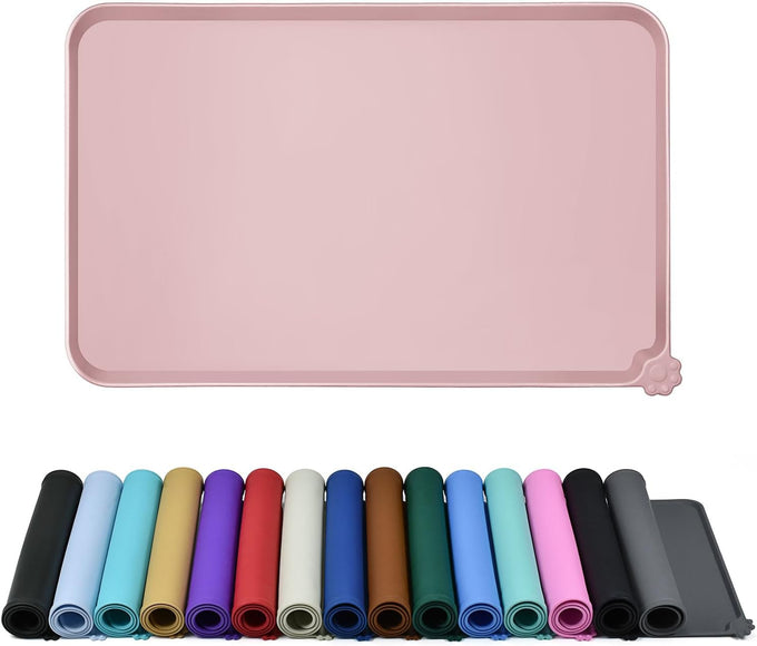 Reopet waterproof non-slip silicone pet feeding mat for dogs and cats with high raised edges