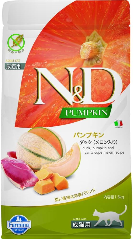 Farmina N&D, Pumpkin Duck Adult Dry Cat Food, 3.3lb, Grain-Free, No Artificial Additives