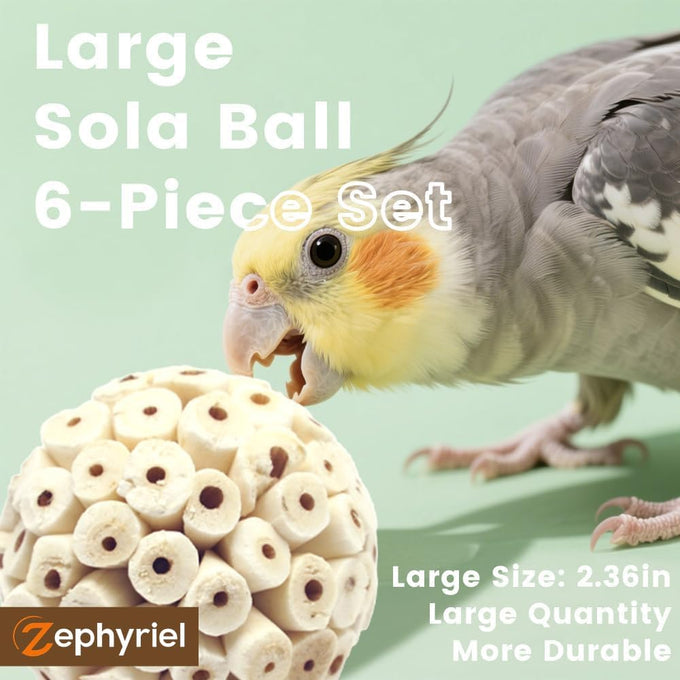 Soft Sola Atta Ball Bird Toy - Bird Foraging Toy for Sharpening Claws and Beaks for Small Birds, 6PCS, 2.36''