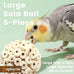 Soft Sola Atta Ball Bird Toy - Bird Foraging Toy for Sharpening Claws and Beaks for Small Birds, 6PCS, 2.36''