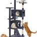 dark grey sweetcrispy 54 inch cat tree tower with scratching post and climbing ladder