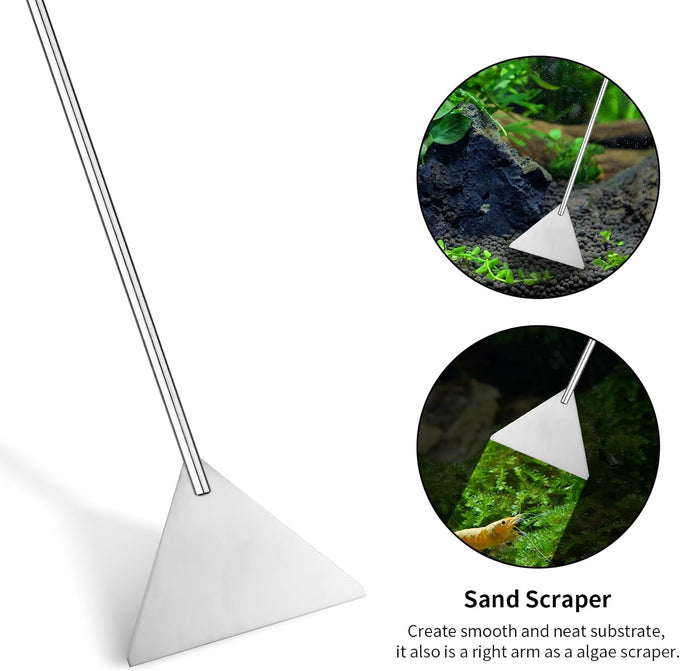 ohtomber aquascape 4pcs terrarium supplies with long tweezers, feeding tongs, aquarium scissors, and algae scraper
