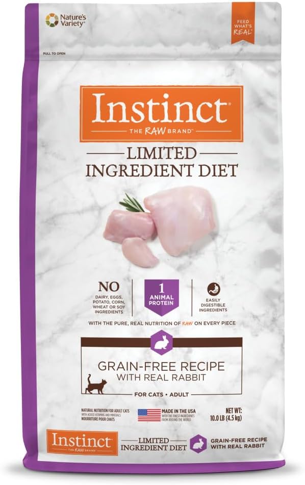 Instinct Limited Ingredient Diet natural grain free dry cat food real rabbit 4.5 lb bag