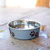 loving pets bella stainless steel dog & cat bowls - spill proof medium 20-35 lbs blueberry