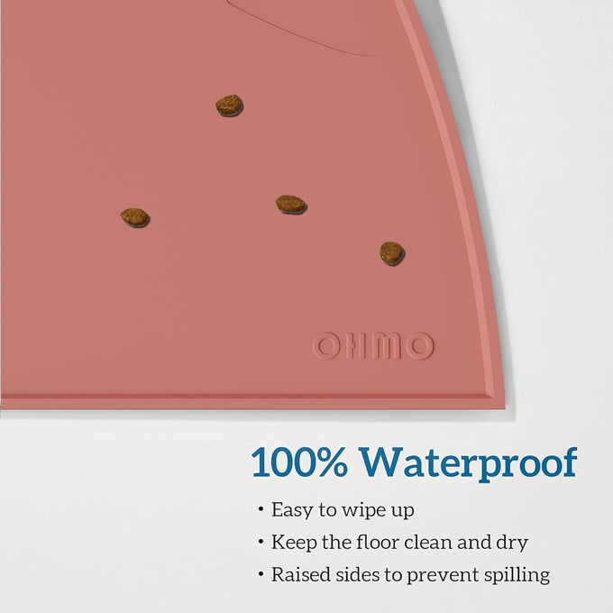 Erythrinus OHMO Silicone Pet Feeding Mat, Waterproof Dog Water Bowl Tray, Non-Skid, Easy Clean, Dishwasher Safe