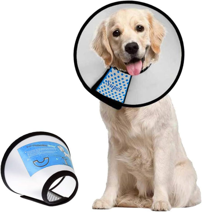 Supet adjustable dog cone collar for large medium small dogs, comfortable pet recovery, Elizabethan neck collar