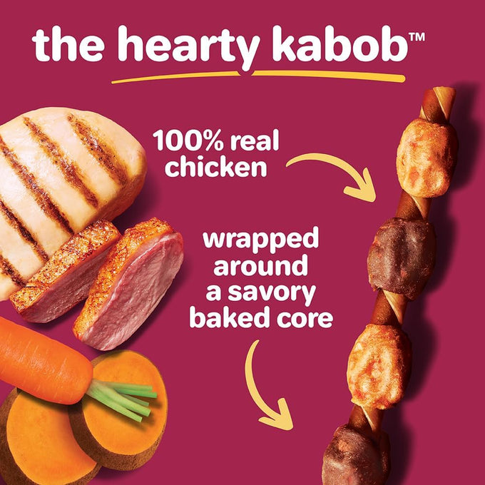 Hartz Oinkies Hearty Kabob Dog Treats with 100% Real Chicken Duck Sweet Potato Carrot Rawhide-Free Natural Dog Chews 18 Count