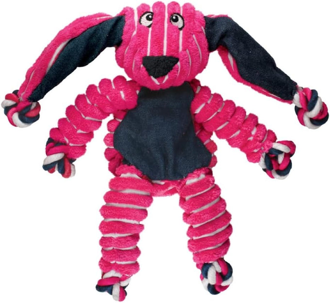 Kong Floppy Knots fox medium large dog tug toy with internal knotted rope and minimal stuffing