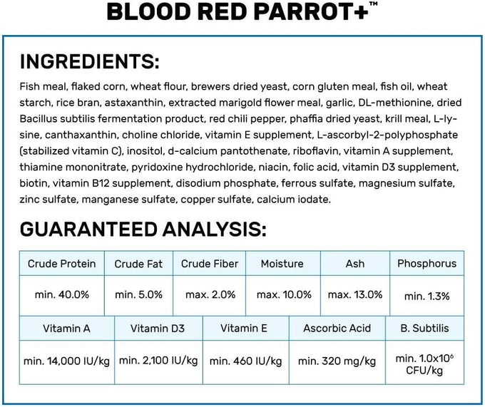 Hikari Blood Red Parrot+ Medium Pellet Fish Food, 11.7 oz, Color Enhancing Formula with Astaxanthin