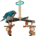 Bird Perch 360° Rotating Wooden Stand with Natural Chew Toys for Small Parrots and Conures