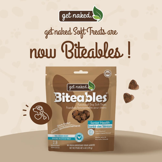 Get Naked Senior Health Soft Dog Treats with Real Chicken for Toothless Dogs