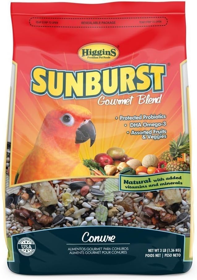 higgins premium pet foods hig sunburst conure 3lb large pet bird food made usa artificial free