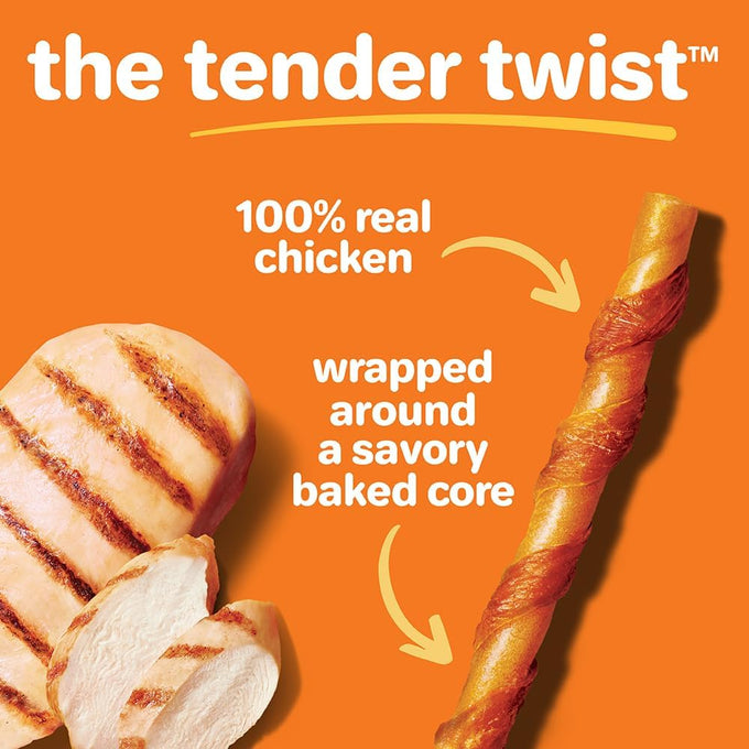 Hartz Oinkies Tender Twists Rawhide-Free Chicken Breast Dog Chews with Real Chicken Breast 36 Count