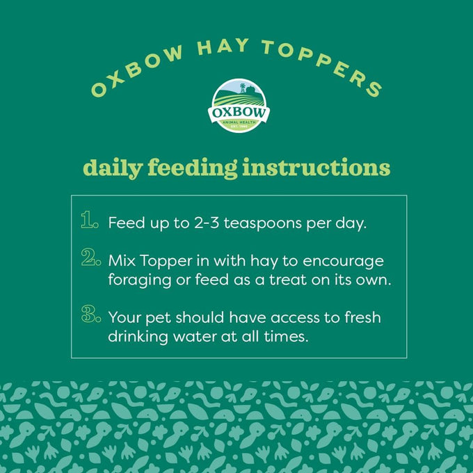 Oxbow Hay Toppers Garden Blend Timothy Hay Additive 2oz for Small Herbivores Rabbits Chinchillas Guinea Pigs
