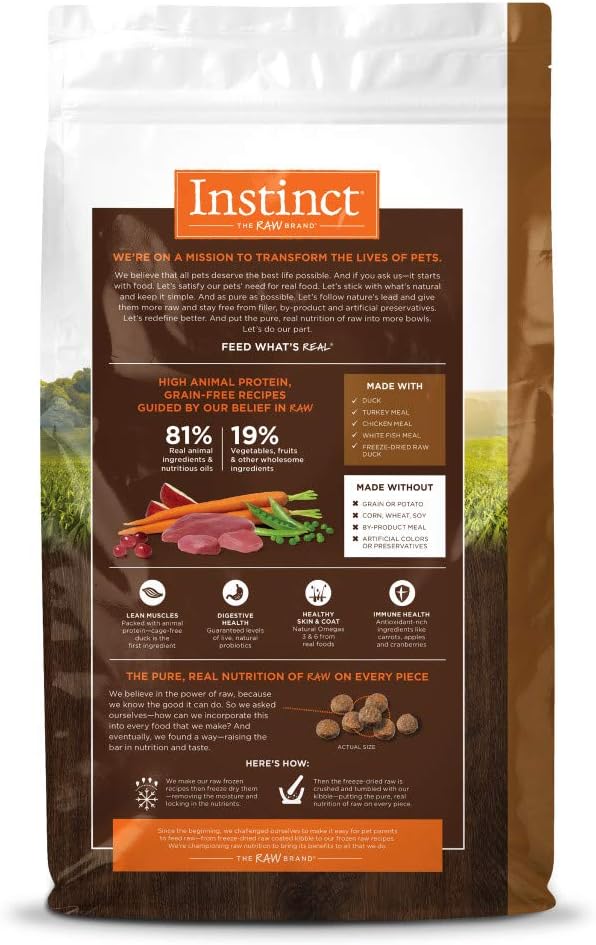 Original Duck Dry Cat Food, Grain-Free, Cage-Free, 81% Real Animal Ingredients, 10 lb Bag