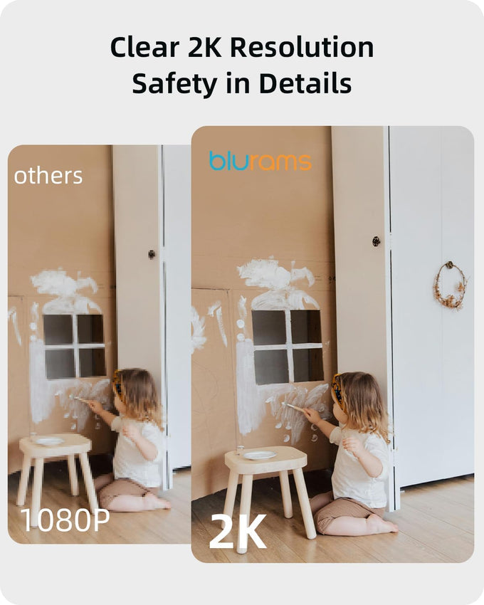 blurams 2K Security Camera with 360-degree view, smart motion tracking, and 2-way audio for home security