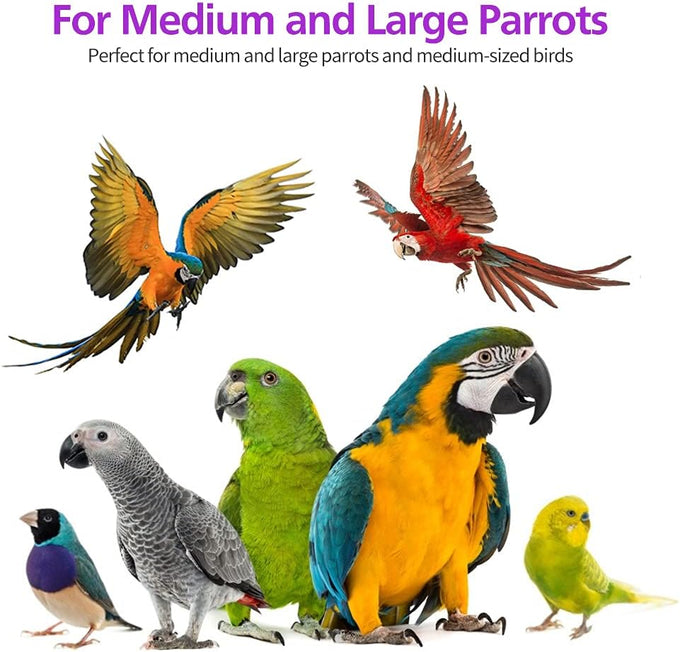 Ruby.Q 2 Pack Large Parrot Toy, Multicolored Wooden Chewing Toy for African Greys and Large Macaws, 20in