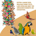 Natural multicolored wooden block parrot toys for large macaws cockatoos African grey and Amazon parrots, 19.7 inch, large size