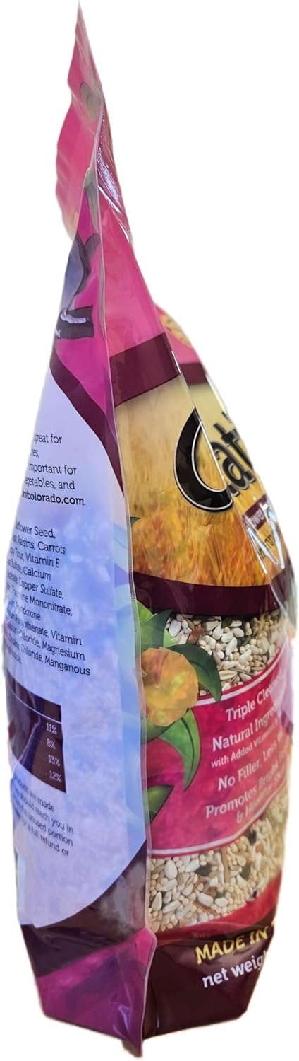 Cockatiel bird food seed mix, 4 lbs, no sunflower seeds, triple cleaned, nitrogen flushed