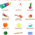 iCAGY interactive cat toy bundle for indoor cats, 25 pcs, 45 inches rainbow tunnel, colorful springs, feathers, balls, and mice
