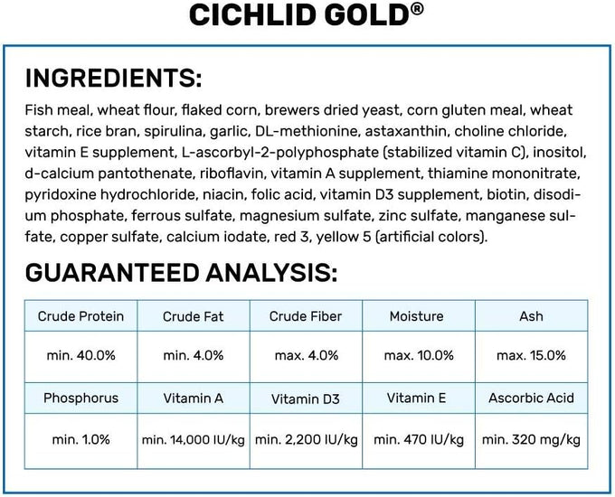 Hikari 2-Ounce Cichlid Gold Floating Pellets for Large Pets, Floating, High in Beta Carotene, Stabilized Vitamin C