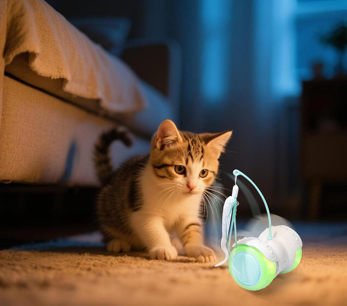 Remote Control Cat Toy with Auto Mode - Interactive Feather for Indoor Cats with LED and Catnip