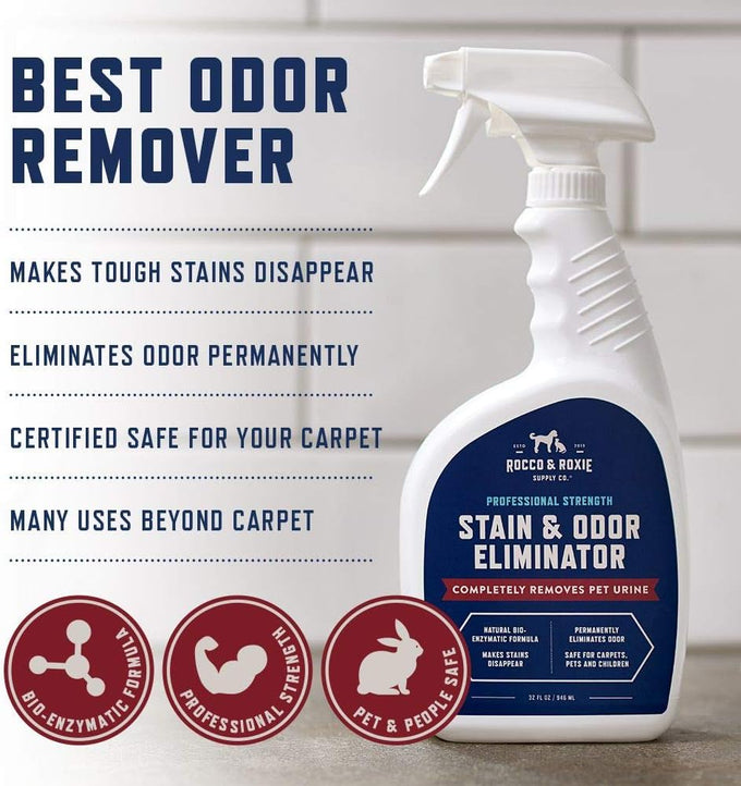 Rocco & Roxie 1-Gallon Pet Enzyme Carpet Stain & Odor Eliminator for Home, Safe for Pets & Children